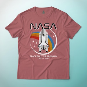 NASA Worm Logo National Aeronautics and Space Administration Space Shuttle Program 1972-2011 Graphic Art Tees T-Shirt