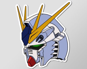 RX-93 v Nu Gundam Face Gundam Mobile Suit Classic Anime Glossy Vinyl Laminated Sticker