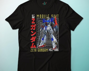 Zeta Gundam MSZ-006 Anime Show Poster Style Tee Graphic Art T-Shirt