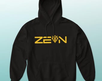 Sudadera con capucha y emblema ZEON – Sudadera urbana llamativa para fans de Gundam