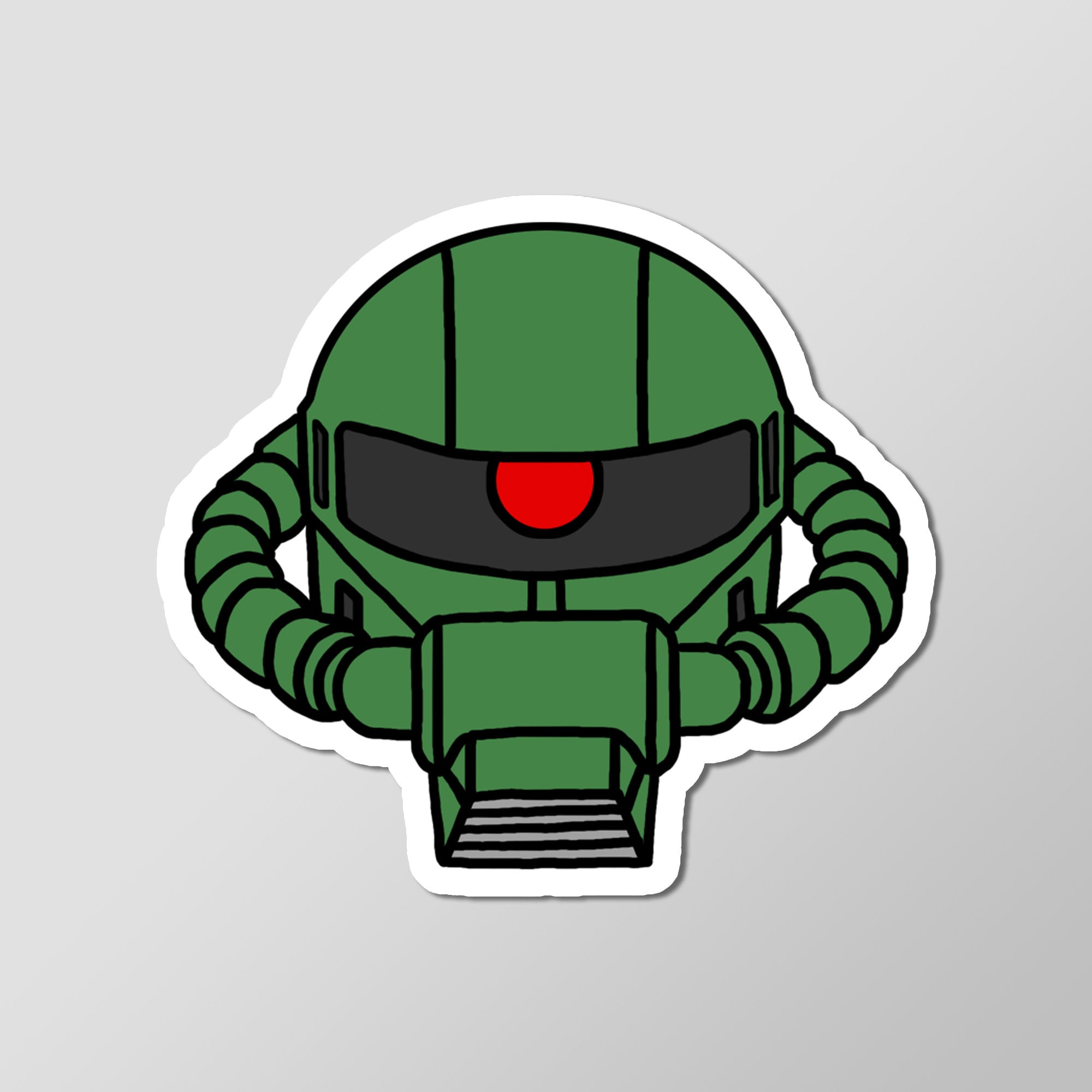 MS-06 Zaku II Face Gundam Mobile Suit Classic Anime Glossy Vinyl