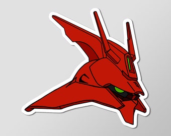 MSN-04 Sazabi Face Gundam Mobile Suit Classic Anime Glossy Vinyl Laminated Sticker