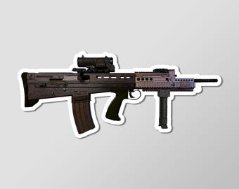 L85A2 Bullpup British Service Rifle Art Decal Glossy Laminated Sticker 4" Length