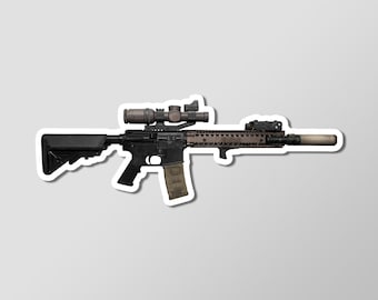 Adhesivo laminado brillante de 10 cm de largo para rifle M4A1 BLOCK 2 LPVO