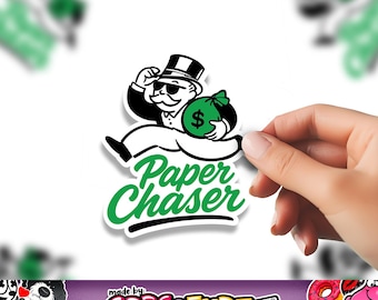Paper Chaser vinyl sticker