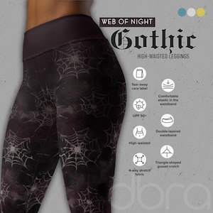 Gothic Spider Web Leggings: High-Waisted Halloween Yoga Pants