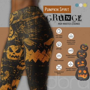 Pumpkin Spirit Halloween Leggings: Witchy Gothic Yoga Pants