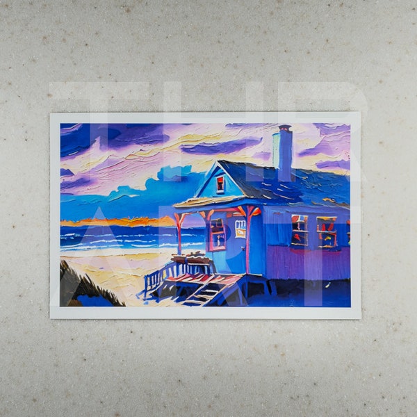 Beach Cabin - Professional Giclee Print- 4"x6"