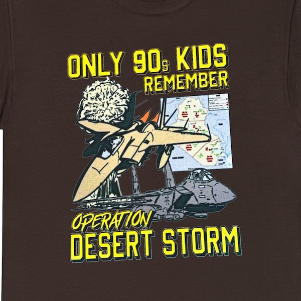 CUSTOM Distressed Graphic gen x 80s 90s kid remember Operation Desert Storm  T shirt - nostalgia - military - fighter jet - F16