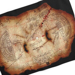 Custom Distressed Gen X 80s retro Goonies Treasure Map XL Sherpa Fleece Blanket 50x60 - nostalgia - recuerdos