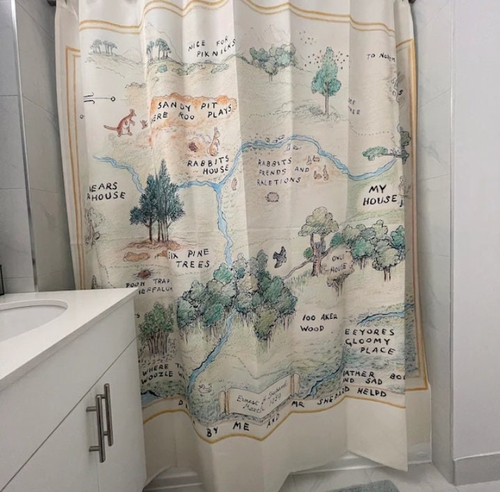 KARPIX Winnie The Pooh Shower Curtain 180x200 180x180 120x200 Set Winnie  Pooh Shower Curtain Waterproof Polyester Shower Curtain Bathroom Mat 4  Piece Set (120 x 200 cm(BxH),8) : : Home & Kitchen