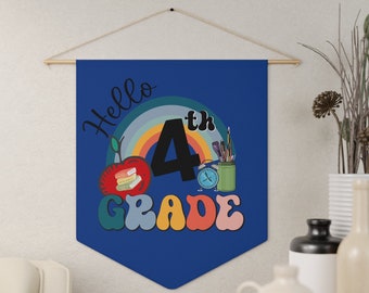 Hello Fourth Grade Classroom Wall Decor, 4th Grade Teacher Classroom Decor, Back to School 4th Grade Teacher, 4th Grade Teacher Class Decor