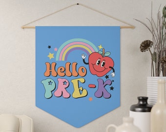 Pre-K Pennant for Classroom, Pre-K Teacher Sign for Classroom, Schoolroom Decor, Pre-K Gift for Teacher, School Classroom Wall Decor, Decor