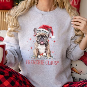 French Pug Dog Christmas Sweatshirt, Christmas Pug Sweatshirt, French Pug Shirt, Dog Lover Christmas Shirt, Pug Owner Christmas Shirt