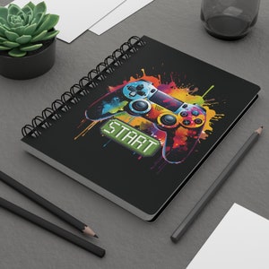 Gaming Spiral Bound Journal, Retro Gamer Notebook, Gaming Video Gamer Notebook, Gift for Gamer, Gamer Notebook 5X7, Gaming Video Notebook