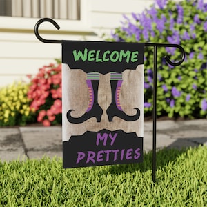 Halloween Garden & House Banner, Halloween Witch Garden Flag, Halloween House Banner, Gift for Halloween, Home Decor