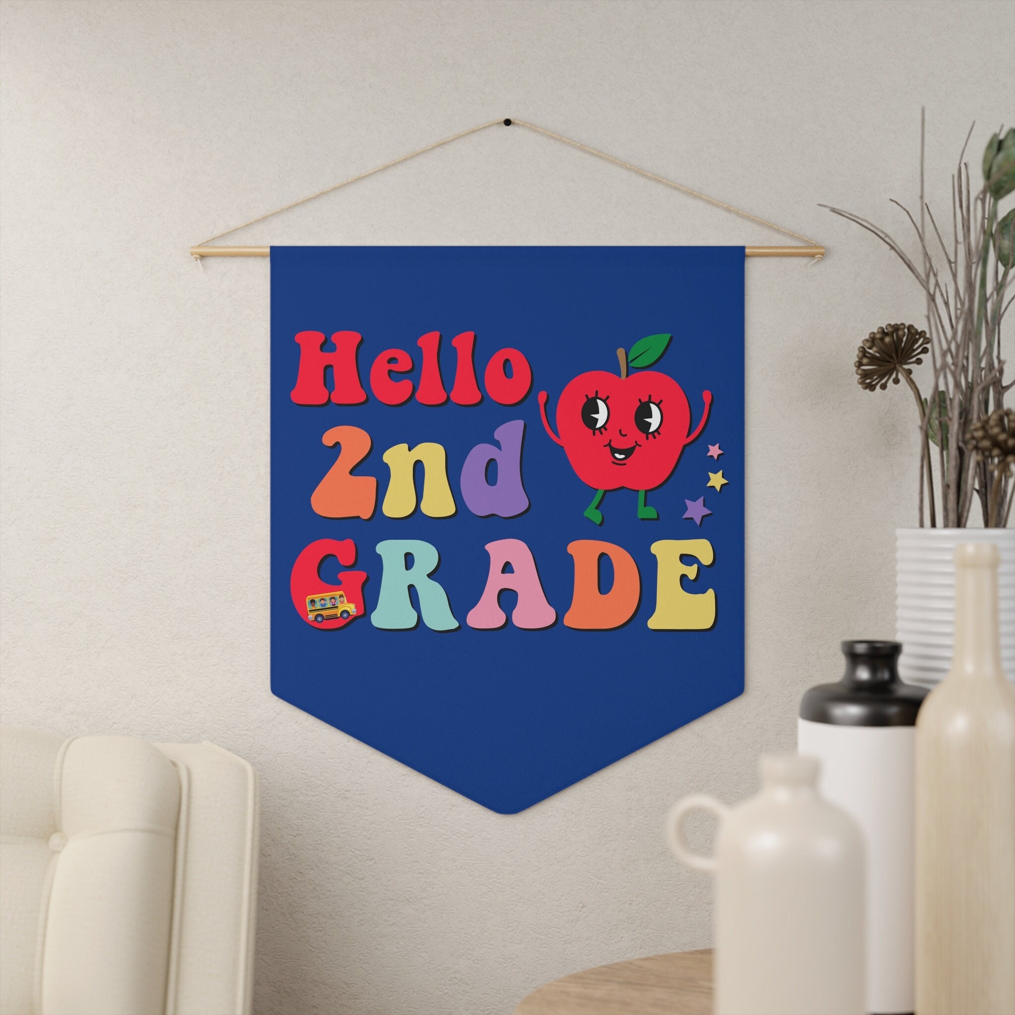 Second Grade Teacher Room Wall Decor, 2nd Grade Teacher Wall Art, Back to School Classroom Decor, Hello 2nd Grade Room Decor, School Art