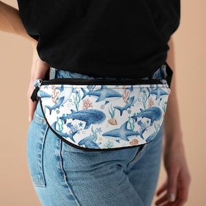 Shark Lover Fanny Pack, Graphic Shark Fanny Pack, Animal Print Fanny Pack, Gift for Friend, Vacation Fanny Pack, Gift