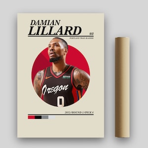 Damian Lillard Poster, Portland Trail Blazers Art Print, Basketball Poster, NBA Art Print, Bedroom Art, Minimalist Wall Art, Home Decor