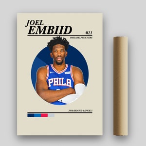 Joel Embiid Poster, Philadelphia 76ers Art Print, Basketball Poster, NBA Art, Bedroom Art, Office Wall Art, Home Decor, Dorm Room Decor