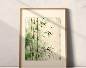 竹の水彩画プリント25枚セット（デジタルダウンロード） - Etsy 日本