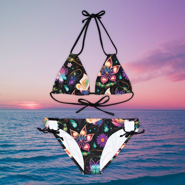 Flower-hook Print Bikini