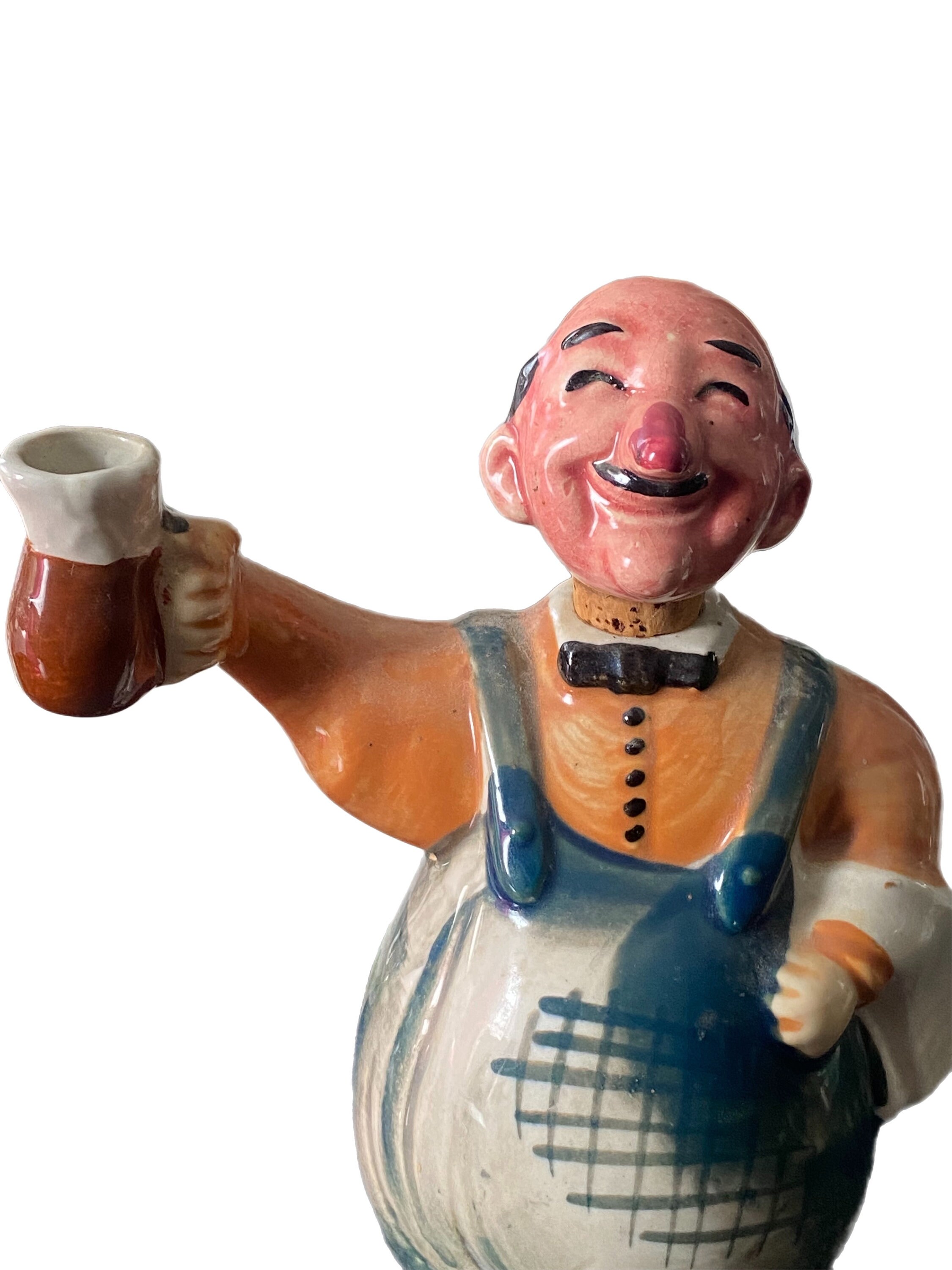 Vintage Decanter Bartender 1950s Asian Waiter Cerámica Hecha En Japón