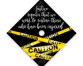 Criminal Justice Grad Cap Design | PRINTED Graduation Cap Design | Grad Gift
