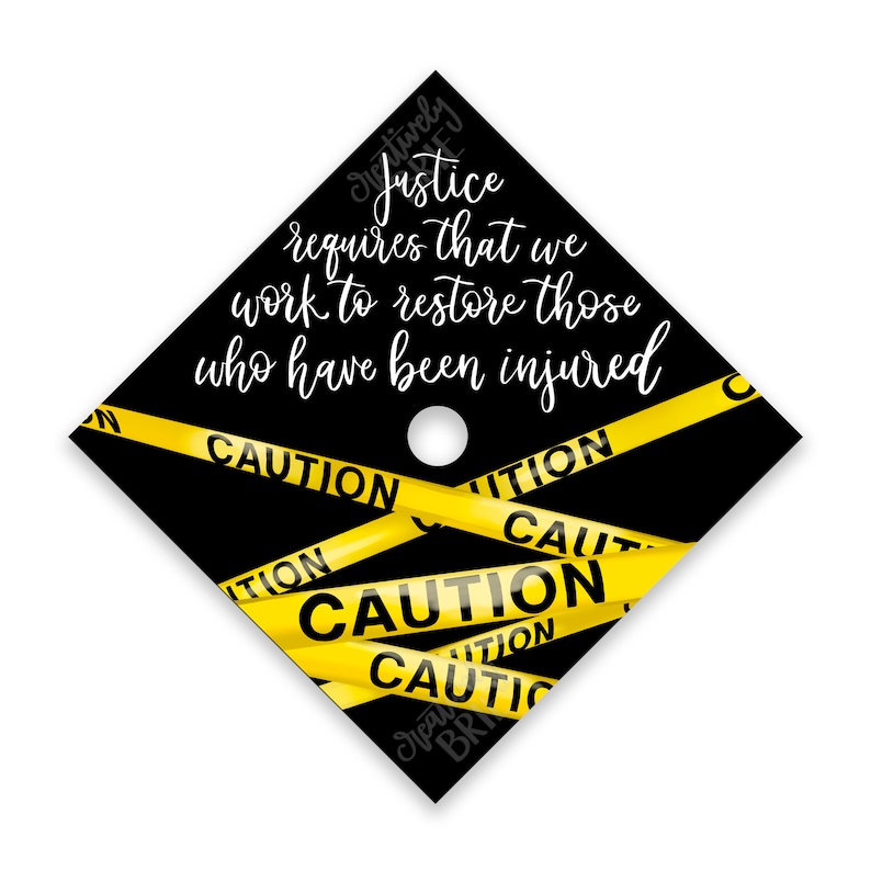 Criminal Justice Grad Cap Topper PRINTED Graduation Cap Etsy