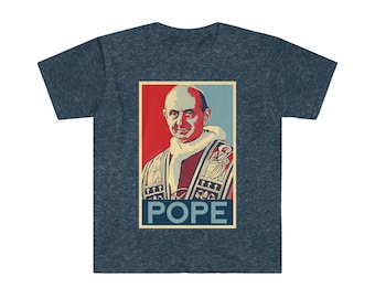 St. Pope Paul VI Shepard Fairey Style Unisex Softstyle T-Shirt