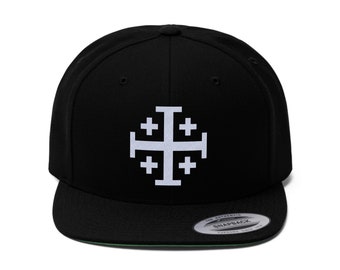 Jerusalem Cross Unisex Flat Bill Hat
