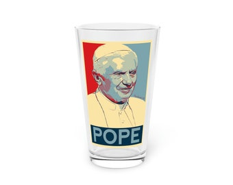 Pope Benedict XVI Pint Glass, 16oz with quote
