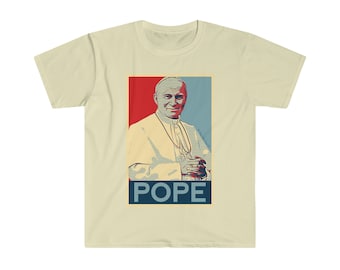 St. Pope John Paul II Shepard Fairey Style Unisex Softstyle T-Shirt