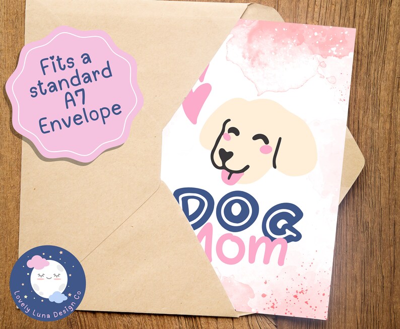 Printable Mother's Day Card Dog Mom / Dog Mum Instant Digital Download Mothers Day Greeting Card ...