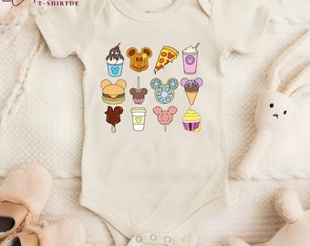 Disney Snacks Baby Onesie, Disneyland Matching Family Vacation Tee