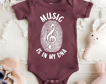 Music DNA Baby Onesie, Funny Music Lover Infant Bodysuit