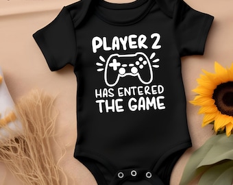 Player 2 Onesie, Gamer Baby Shower Gift, Nerdy Baby Clothes