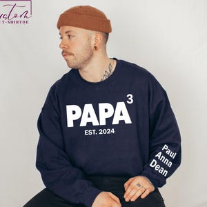 Personalized Dad Sweatshirt, Custom Kids Names Sleeve, Father's Day Gift