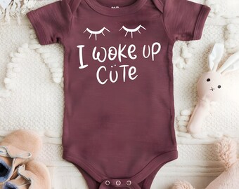 I Woke Up Baby Onesie, Funny Newborn Outfit