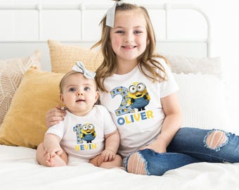 Custom Minion Birthday Shirt – Personalized Kids T-Shirt or Onesie