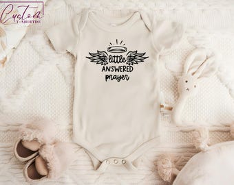 Little Answered Prayer Baby Onesie, Religious Newborn Bodysuit
