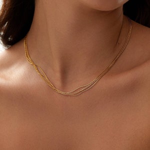 Multi Layered Necklace • Layer Necklace • Stacking Chains • Minimalist Necklace • Gold Chain Necklace • Gift for Her