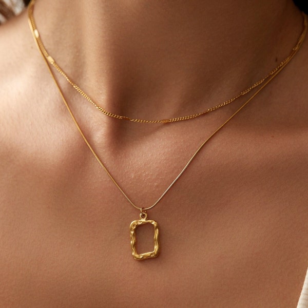 Ensemble de colliers fins en or 18 carats avec chaîne serpent • Chaîne minimaliste • Collier superposé en or • Collier superposé • Ensemble de colliers • Cadeau pour elle