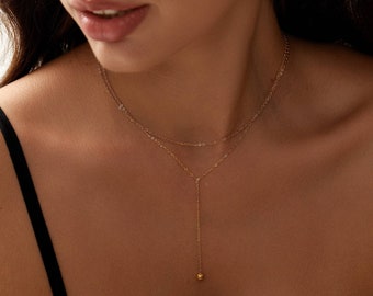 18K Gold Layered Necklace • Gold Chain Necklace • Gold Layer Necklace • Minimalist Necklace • Small Necklace • Gift For Her