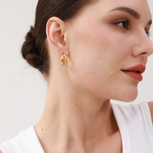 Braided Double Hoop Earrings 18K Gold Hoops Open Hoops Statement Earrings Gifts For Her image 4