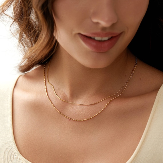 Dual Chain Necklace • Layer Necklace • Stacking Chains Dual Chain Necklace • Layer Necklace • Stacking Chains