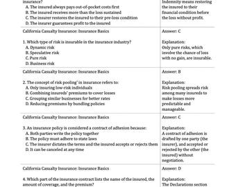CA Schaden-Versicherungs-Lizenz ~ 600 Übungsfragen mit Erklärung, druckbar, herunterladbar
