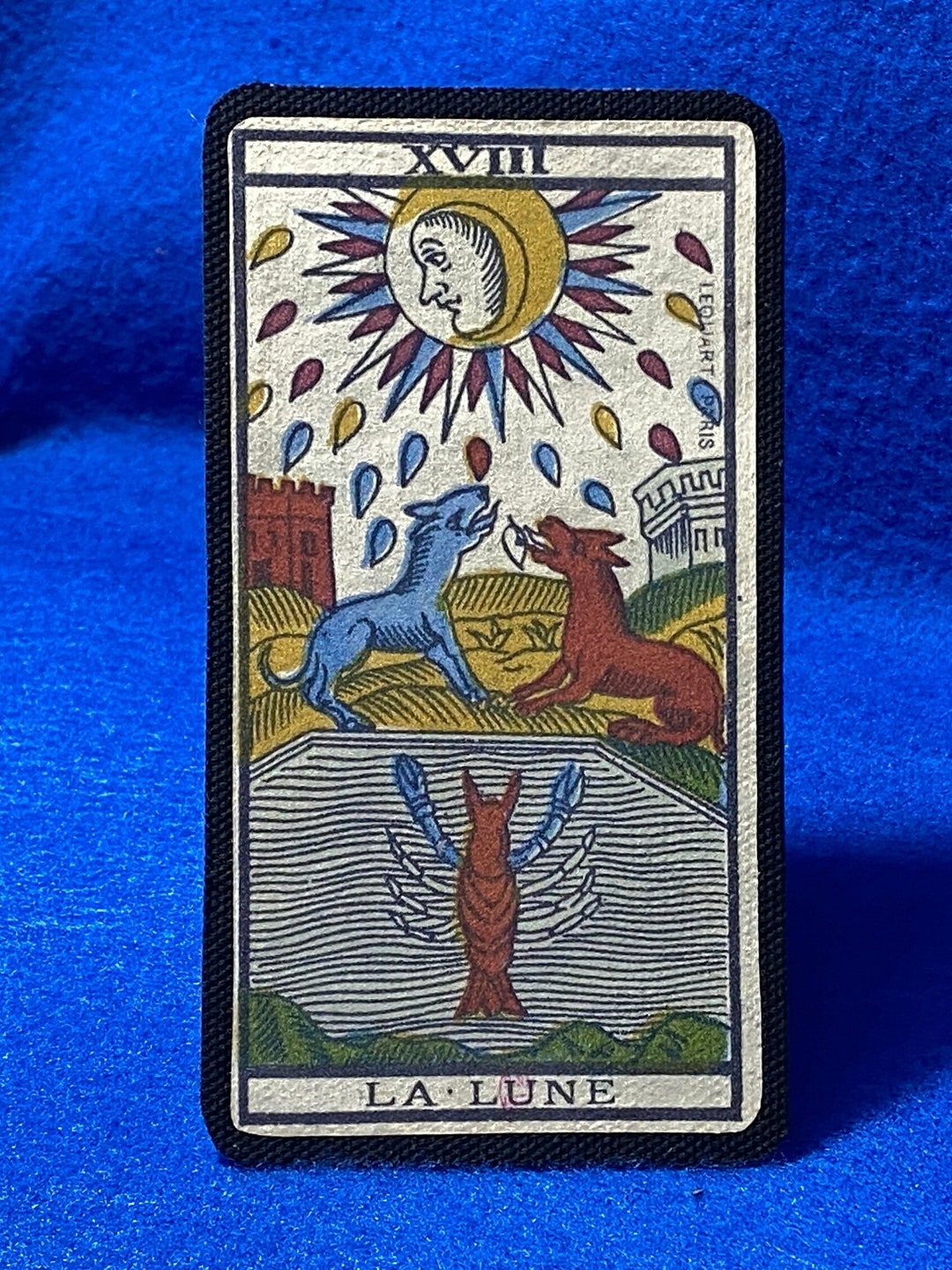 Patch La Lune The Moon Tarot Card Iron On Optional Tarot De Marseille patch-la-lune-the-moon-tarot-card-iron-on-optional-tarot-de-marseille