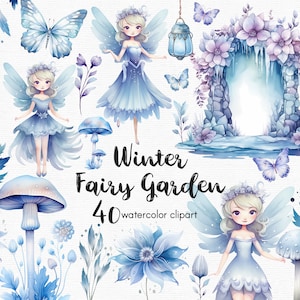 Imágenes prediseñadas de hadas, imágenes prediseñadas de mariposas, imágenes prediseñadas de jardín de hadas, 40 archivos png con fondo transparente, imágenes prediseñadas de setas, DESCARGA INSTANTÁNEA