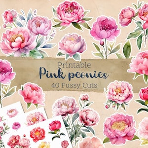 Flowers Fussy Cut Printable Images, Digital Download for Crafts, Scrapbooking, Junk Journal DIY Projects, INSTANT DOWNLOAD